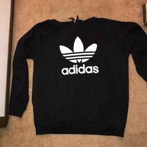 Adidas black logo hoodie